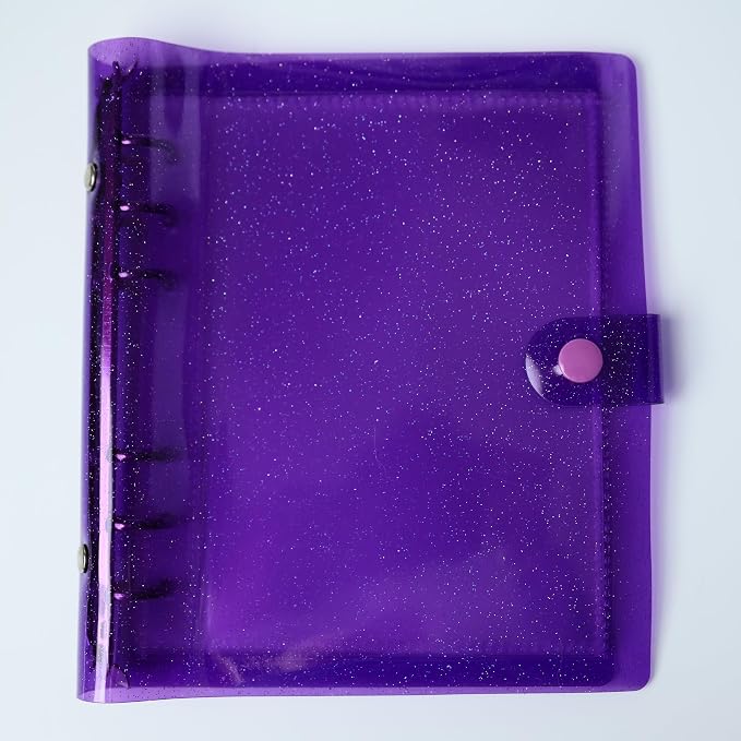 Photo Album For 2X6 Photo Booth Slip In Strips And 4X6 Pictures - 6 Ring Notebook Binder With 20 2 By 6 Sleeves - Fits 80 Photobooth Prints (GRAPE SPARKLE, 4X6) - Image 2