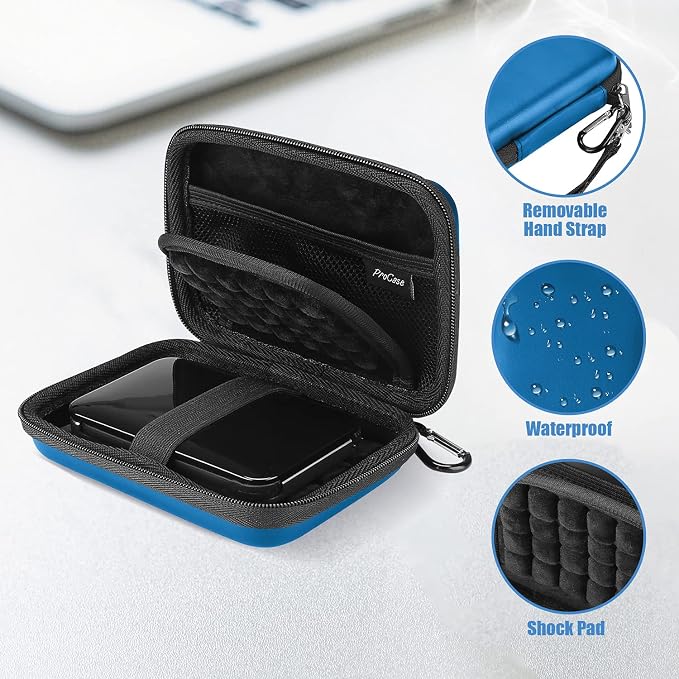 ProCase External Hard Drive Travel Case for 2.5" HDD/SSD -Navy | Fits Seagate Portable, Samsung T9, WD Elements, My Passport, Toshiba Canvio Basics, 1TB-5TB Drives, USB 3.0 HDD/SSD Storage - Image 2