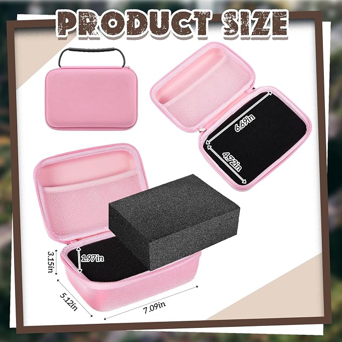 Relaxweex Hard Case with Foam, 7.1 X 4.7 X 3.1 Inch, Pink | EVA Waterproof Shockproof Case, Customizable Foam for Camera Electronics Instruments, Digital Products, with Knife - Image 2