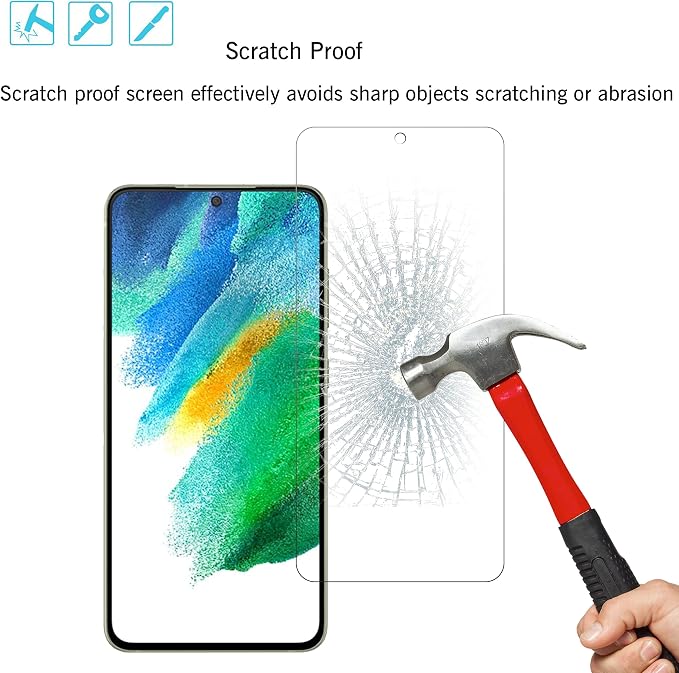 Ailun Screen Protector + Camera Lens Protector for Galaxy S21fe, 3+2 Pack | Tempered Glass, Fingerprint Unlock Compatible, 0.33mm Ultra Clear, Anti-Scratch, Case Friendly - Image 3