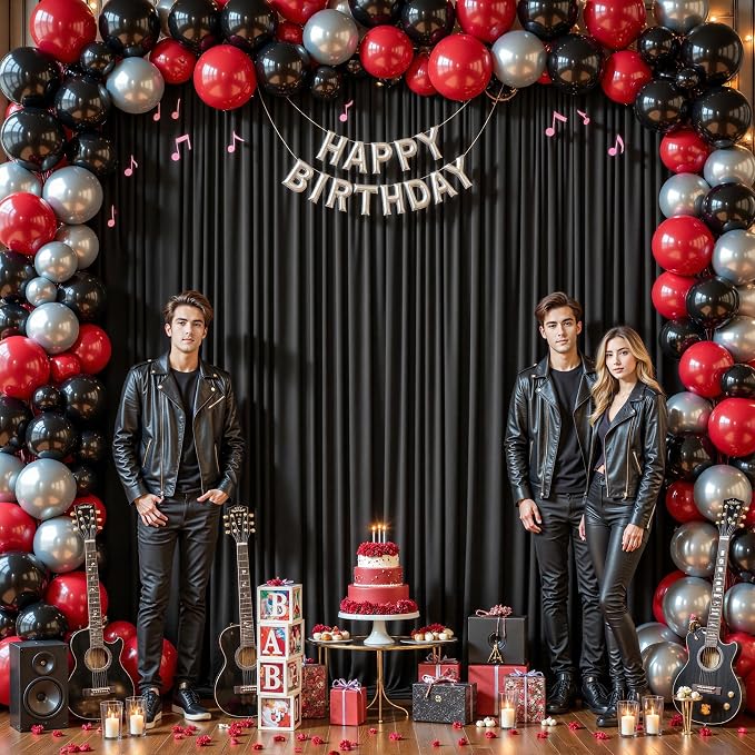 16ftx10ft Wrinkle Free Black Backdrop Curtain - 10 Feet Photography Backdrop Drapes, Silky Polyester Back Drop Cloth for Wedding Baby Shower Balloon Arch Background - Image 2