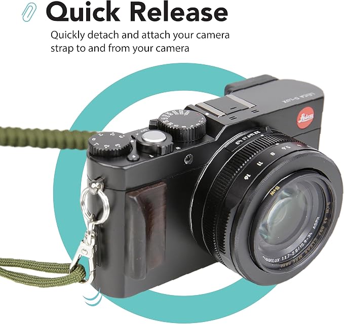 Foto&Tech Small Quick Release Adapter Clip for Camera with Round Lugs for Camera Strap, 33lb Breaking Force (5 Set, Silver) - Image 2