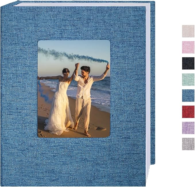 Small Photo Album 4x6 100 Pockets Linen Cover Picture Book Holds 4x6 Photos for Wedding, Baby, Family, Graduation by CHERRICH