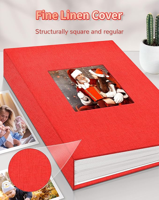 Artfeel Photo Album 4x6 with 300 Pockets,Slip-in Picture Albums,Linen Cover Memory Book with Front Window,White Page Vertical Photo Book for Wedding,Family,Anniversare,Baby,Vacation - Image 6