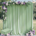 Sage Green Backdrop Curtain Drapes for Parties, 3Pack 10x10FT | Wrinkle Free Polyester Curtain Backdrop Draping Fabric for Backdrop Photoshoot Birthday Party Background,6 Panel 5x10FT by Wokceer