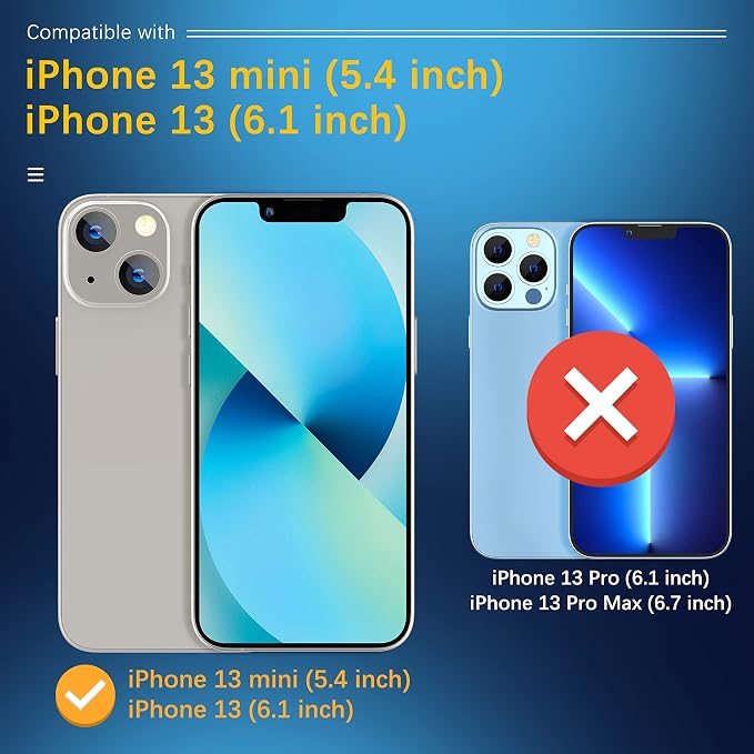 UniqueMe for iPhone 13/13 Mini Camera Lens Protector-Silver Circle | 3 Pack,13 6.1"/13 Mini 5.4"-Camera Lens Protector, Tempered Glass, Case Friendly, New Version, Scratch-Resistant - Image 2