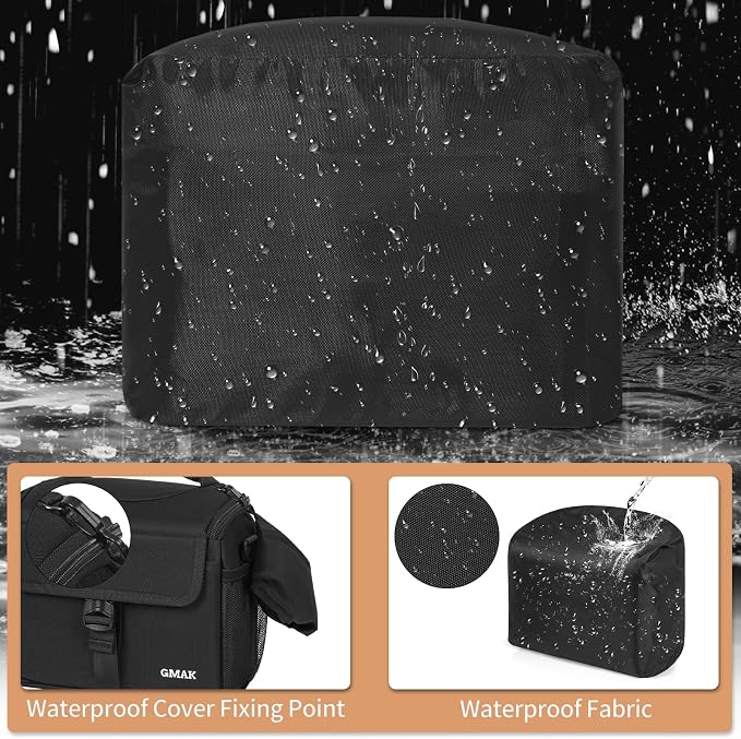 Camera Carrying Case, Camera Storage Bags Anti-Shock Crossbody Camera Case | Compatible for Canon, Nikon, Sony, Fuji DSLR/SLR/Mirrorless Cameras, Lens and Accessories, 9''× 4.7''× 7.5'', Black - Image 2