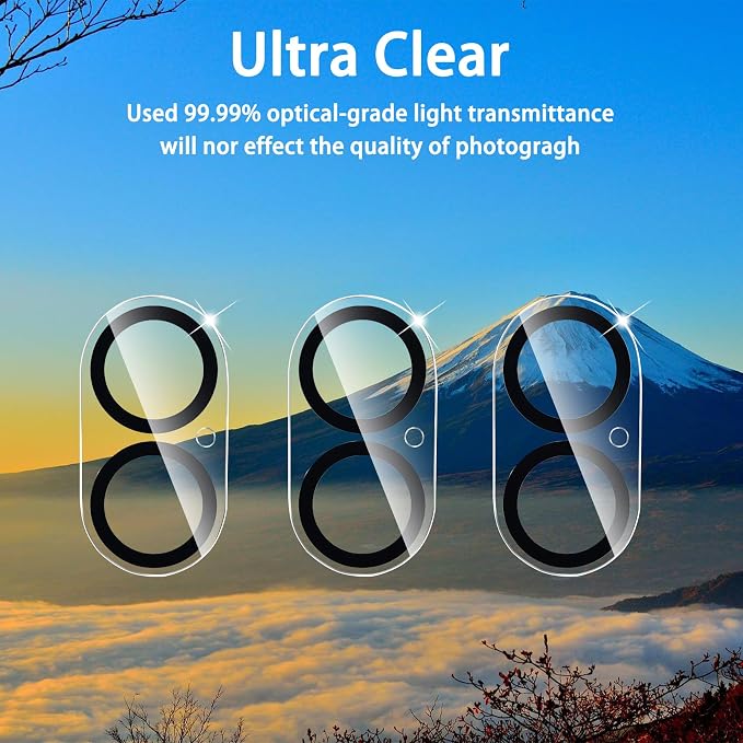 Dengduoduo Camera Lens Protector for iPhone 16 and 16 Plus 3 Pack, Tempered Glass, Ultra HD, 9H Hardness, Anti-Scratch, Case Friendly, Easy to Install [No Affect on Night Shots] - Image 3