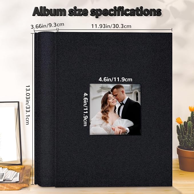 Artfeel Photo Album 4x6 with 1000 Pockets,Slip-in Picture Albums,Linen Cover Memory Book with Front Window,White Page Vertical Photo Book for Wedding,Family,Anniversare,Baby,Vacation - Image 3