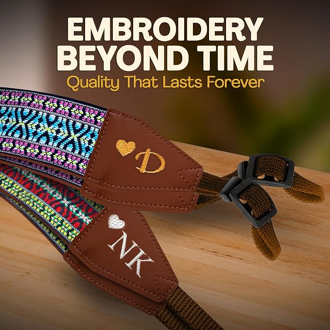 Art Tribute Custom Camera Strap - Add Your Text and We Make It Especially For You Get Your Own Personalized Gift Colors Weave Camera Strap, No Shipping Cost! - Image 2