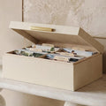 Decorative Photo Storage Box - PU Leather Organizer for 1200 4x6 Photos | Sturdy Scrapbook Storage Containers with Dividers and Lid - Portable Box Safely Stores Your Pictures by ZICOTO