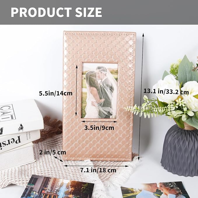 RECUTMS Photo Album 4x6 Pictures, 300 Pockets Large Capacity Picture Album | Acid-Free Black Pages, Leather Cover, Horizontal Pockets, Custom Photo Cover, Perfect for Wedding, Family&Trave - Image 5