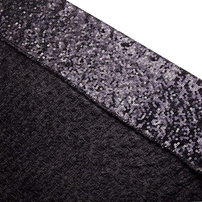 SquarePie 8x10ft Black Sequin Backdrop, High Density Non-Transparent Glitter Curtain for Photography, Birthday, Wedding Party Decorations, Thick Solid Background with 4" Rod Pocket, 1 Panel - Image 8