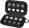 ALKOO Flash Drive Case USB Storage Case, Thumb Drive Holder, Holds 8, Black | Hard Shell, 8 Elastic Slots for USB Drives and SD/Memory Cards, Portable Travel and Office Organizer, Case Only, Black by ALKOO