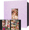Aevdor Large Capacity 4x6 Photo Album, 1000 Photos, Linen Cover, Purple | Black Inner Pages, 3 Horizontal and 2 Vertical Pockets per Side, Front Photo Window, Family, Wedding & Travel Memories by Aevdor