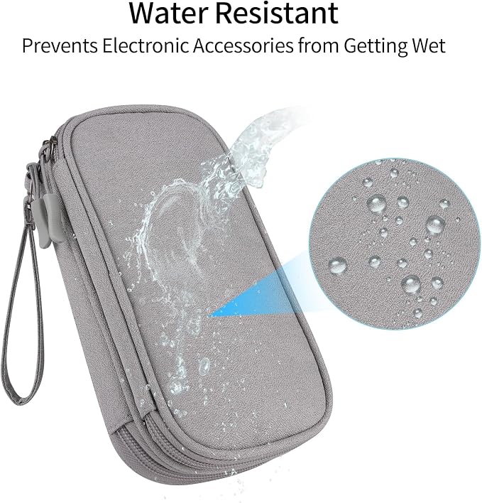 JIAKAI Travel Cable Organizer - Electronics Accessories Bag(Double Layer - Grey) - Image 6