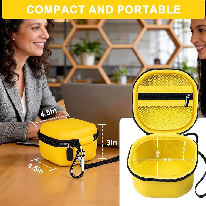 Comecase USB Flash Drive Case, Holds 16 USB Drives with Mesh Pocket | Hard Shell and Pre-Cut Foam Cushion Drives from Drops; Hand Strap Ease Work and Travel, Yellow, Medium, Case Only - Image 4