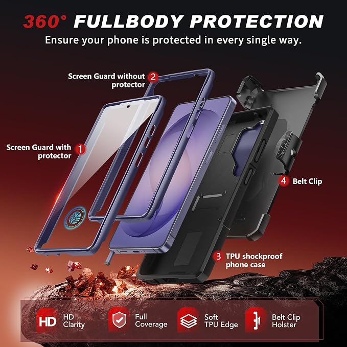 TONGATE Magnetic Stand for Samsung Galaxy S26 Ultra Case, Compatible with Magsafe, [Camera Cover & 2 Front Frames][Military Drop Protection] S26 Ultra Case Built-in Screen Protector & Belt Clip,Cobalt - Image 8