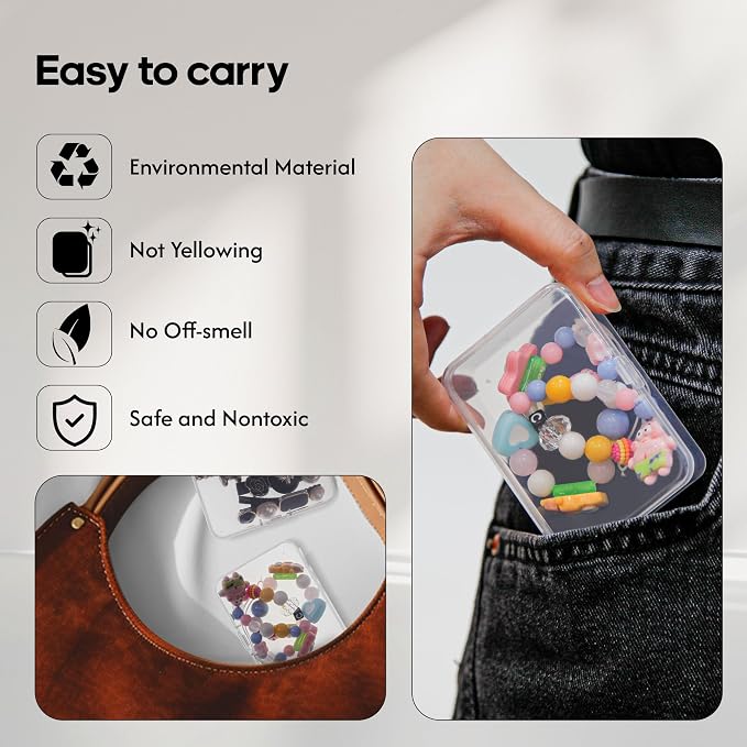 zoeynex Medium Plastic Organizer Boxes, 12 Clear Containers with Hinged Lids, for Beads, Jewelry, Crafts, Electronics, Hardware, School Supplies (32 Labels) - Image 6
