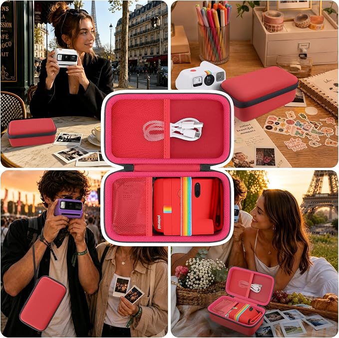 khanka Travel Case for Polaroid Go Generation 3 Mini Instant Camera/Polaroid Go Generation 2 (9147/9096/9098/9097),Case Only（Red） - Image 7