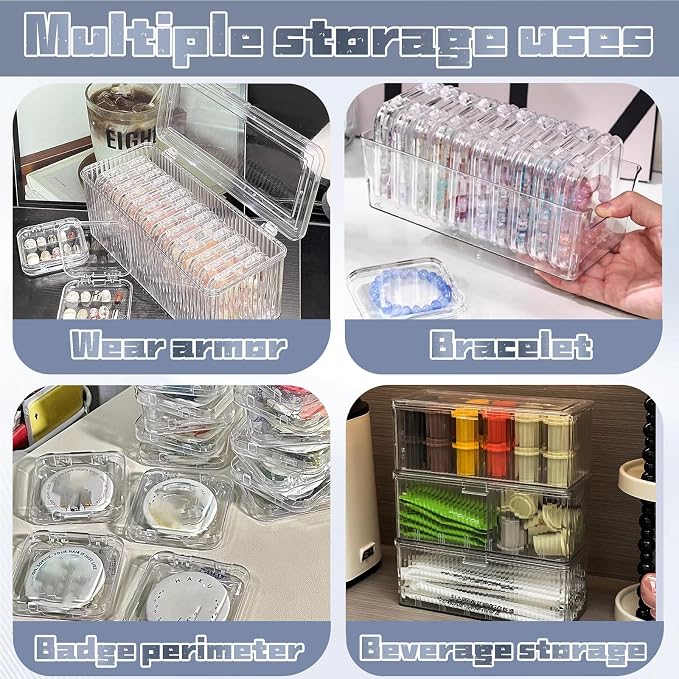 Press on nail storage 12 PCS Acrylic Nail Storage Box - Portable Versatile Organizer for Press - On Nails, Jewelry and More with 60 Pcs Adhesive Double Sided Tape - Image 6