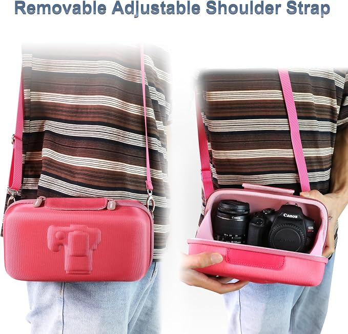 Case for Canon EOS Rebel T7/R50/R100 DSLR SLR Camera and 18-55mm Len Rosein | Hard Carrying Travel Case for Canon EOS Rebel T7/R50/R100/R50 V/T6/R8/R10/RP/SL3/R5/T100 DSLR SLR Camera and 18-55mm Len - Image 7