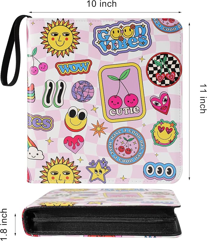 Large Polaroid Photo Album Binder, 240 Pockets. Girly Texture | Fits Polaroid i-Type, 600, SX-70 and Instax Wide 3.5x4.25 films. Acid-free pages protect photos for long-term storage. - Image 2