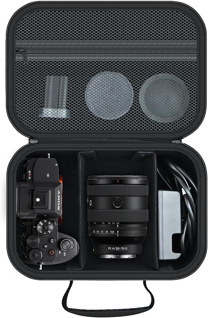 Camera Case for Sony Alpha 7 VI III IV/7R V, Hard EVA Protective Bag | EVA Shell, Shoulder Strap, 4 Adjustable Dividers Compact Travel Bag - Image 2
