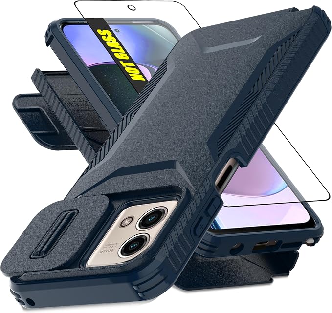 for Motorola G Stylus 5G 2023 Case with 1 HD Screen Protector & Slide Camera Cover [Military-Grade] Phone Case Heavy Duty Rugged Shockproof Protective Cover for Moto G Stylus 5G 2023(Blue) by AWZHYDT