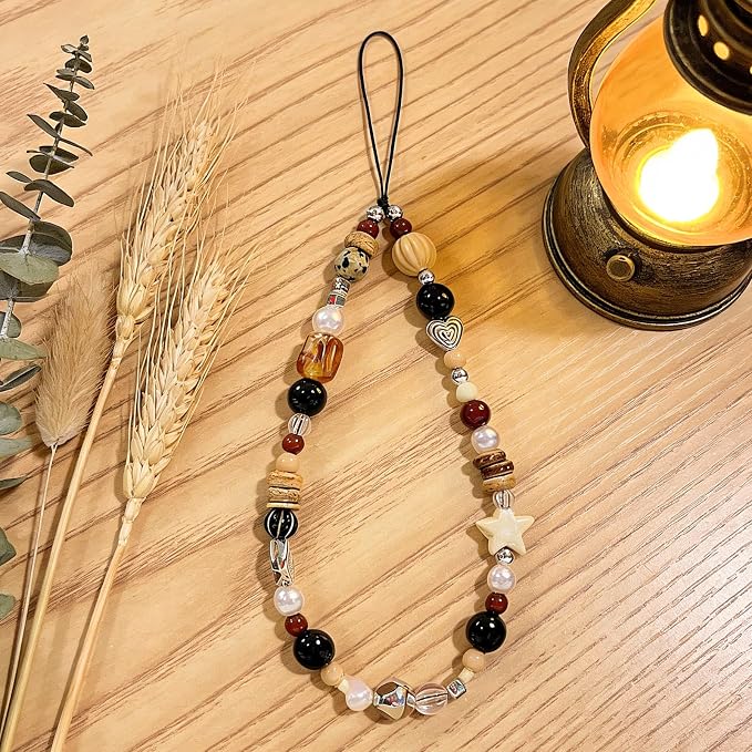 Cute Beaded Camera Wrist Strap for Phone, Digital Camera Charm Lanyard, Pearl Beaded Chain for Bag Keychain Gift - Image 7