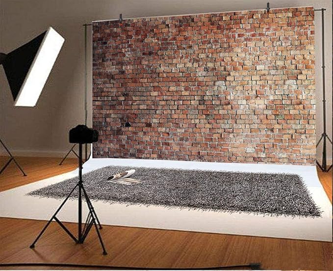 Vintage Red Brick Wall Backdrop for Photography 5x3ft Rustic Old Brick Wall Photography Background Newborn Baby Shower Kids Adult Portrait Background Birthday Cake Table Photo Booth Studio Prop - Image 2