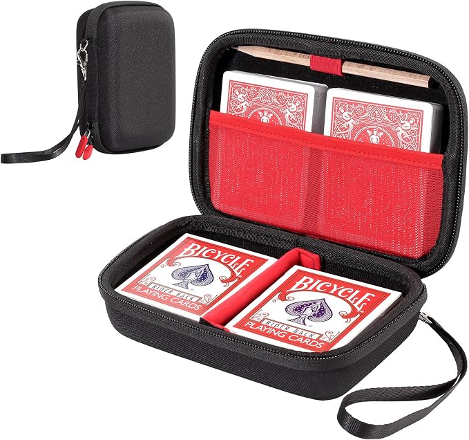 ProCase Hard Playing Card Game Carrying Case, Holds 300+ Cards -Black | Travel Storage Box, Compatible with UNO, Five Crowns, SKYJO, PlayMonster and More Card Games, Case Only by ProCase