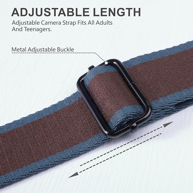 Padwa Lifestyle Adjustable Camera Strap - 1.5" Top Layer Cowhide Head Camera Straps for Photographers, Cotton Adjustable Neck Shoulder & Crossbody Strap Quick Release for All Cameras and Binoculars - Image 3