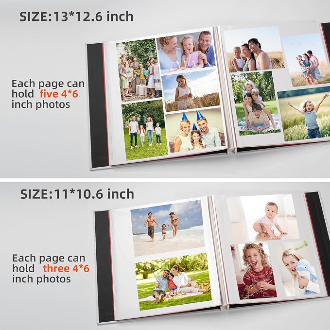 HoneyTolly Large Photo Album Self Adhesive, DIY Scrapbook Album for 4x6 8x10 Pictures, 40 Pages Linen Cover Memory Book, Ideal Gift for Family Travel Wedding Baby Christmas Anniversary(White) - Image 5