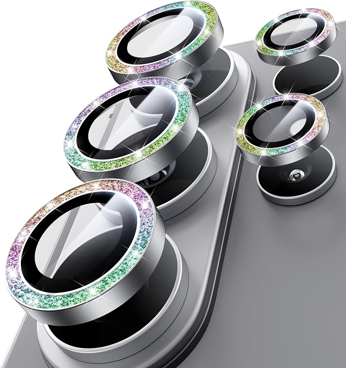Hoerrye for Samsung Galaxy S26 Ultra Camera Lens Protector - [Top 9H+ Tempered Glass - 12FT Military Grade] Case Friendly Invisible Fit Camera Screen Protector Cover Accessories,Bling Colorful | Top 9H+ Tempered Glass, 12FT Military Grade, Case Friendl... by Hoerrye