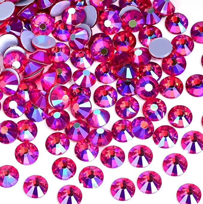 Jollin Hotfix Rhinestones Flatback Crystal Gems 7.2mm SS34, Siam AB | 288pcs Hot Fix Crystals Glass Rhinestones for Bedazzling, Crafting, Clothes, Shoes & Accessories DIY Decoration by Jollin