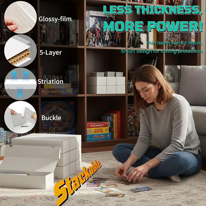 Laminated Trading Card Storage Box with Card Dividers,14in Bulk Storage Box | Card Dividers, 14 Inch, 10 Count, For Standard Card, Efficient Organization, Stackable, Horizontal, Card Organizer - Image 5