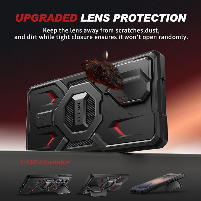 TONGATE Magnetic Stand for Samsung Galaxy S26 Ultra Case, Compatible with Magsafe, [Camera Cover & 2 Front Frames][Military Drop Protection] S26 Ultra Case Built-in Screen Protector & Belt Clip, Black - Image 4