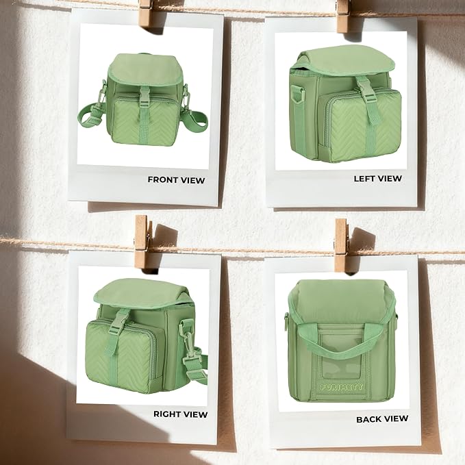 Camera Case for Polaroid Now 3rd/2nd Gen with Photo Display Window | Instant Camera Sling Bag with Clear Display Window, ilted Front Pocket, 8mm Padding, Top Handle and Adjustable Strap, Green - Image 7