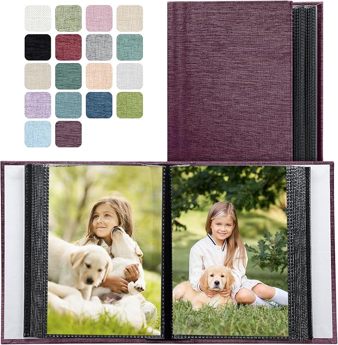 Photo Album 4x6 100 Pockets for Wedding Gifts,Linen Hardcover Picture Albums for Family Anniversary Baby Vacation Pictures - Image 2
