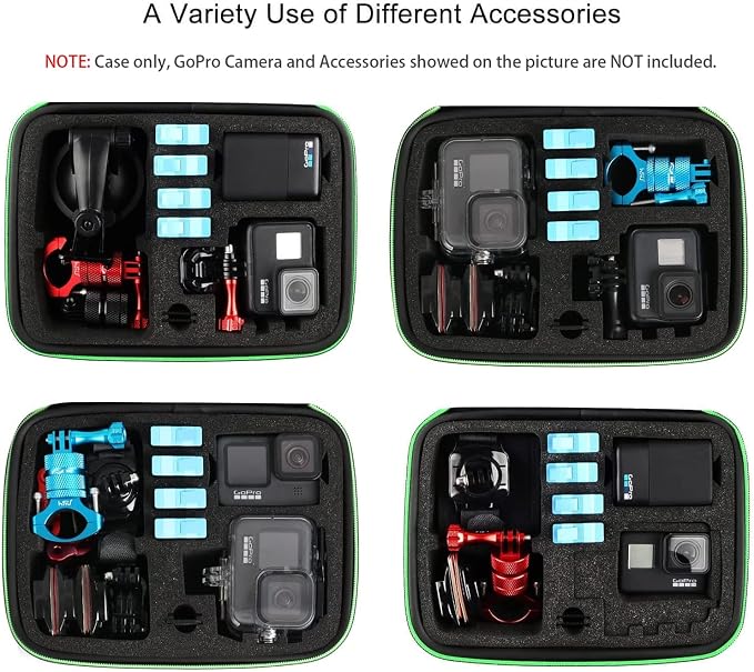 HSU Protective Carrying Case Compatible with Go Pro Hero | 13, 12, 11, 10, 9, 8, 7, 6, 5 and Accessories, Light and Medium Security Bag, Compact and Safe Action Camera Travel Storage - Image 5