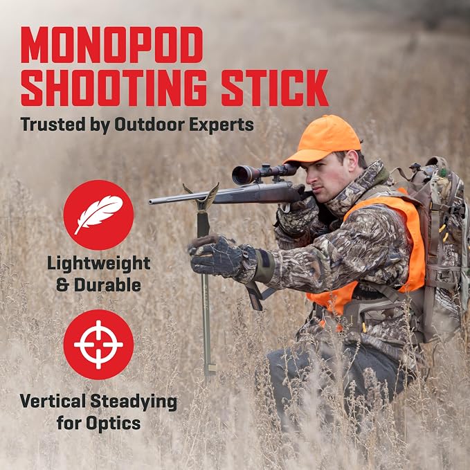 Allen Company Monopod Shooting Stick and Gun Rest - Adjustable Height - Removable Cradle - Padded Grip - Aluminum - Rifle Shooting Rest, Camera Stand - Gun Accessories, Hunting Gear - Image 2