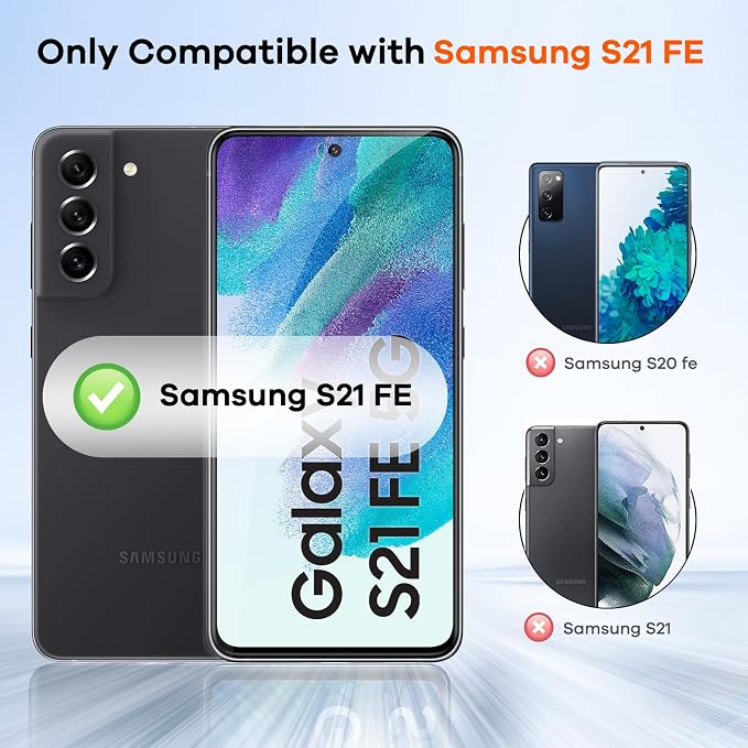 3+3 for Samsung Galaxy S21 FE 5G Privacy Screen Protector Camera Protector | 9H Tempered Glass Cell Phone Protector Camera Lens Protector - Image 2