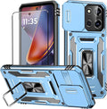 for Moto G 2025 Case with Screen Protector and with Camera Cover, 360°Military Grade Rotatable Kickstand (Heavy Duty) Shockproof Protective, Case for Moto G 2025 Light Blue by Aozuoton