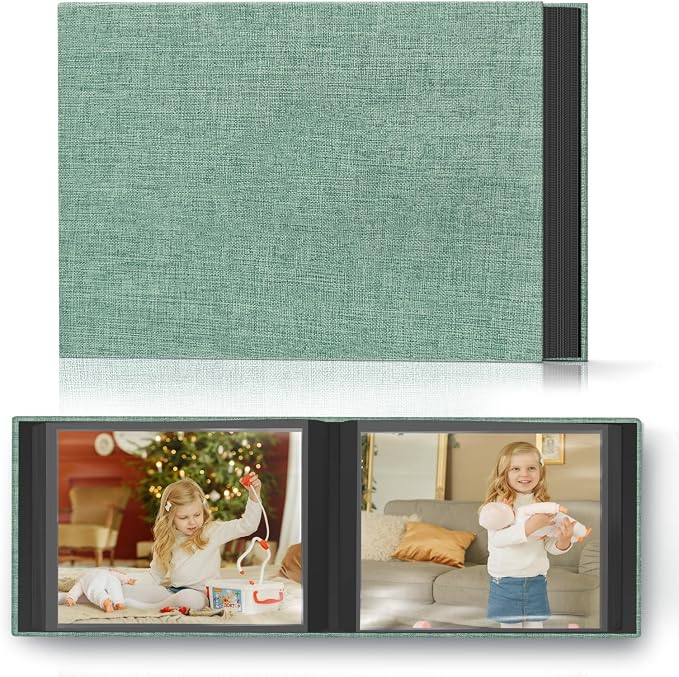 Popotop Photo Album 4x6 48 Pockets for Wedding Gifts,Linen Hardcover Picture Albums for Family Anniversary Baby Vacation Pictures by Popotop