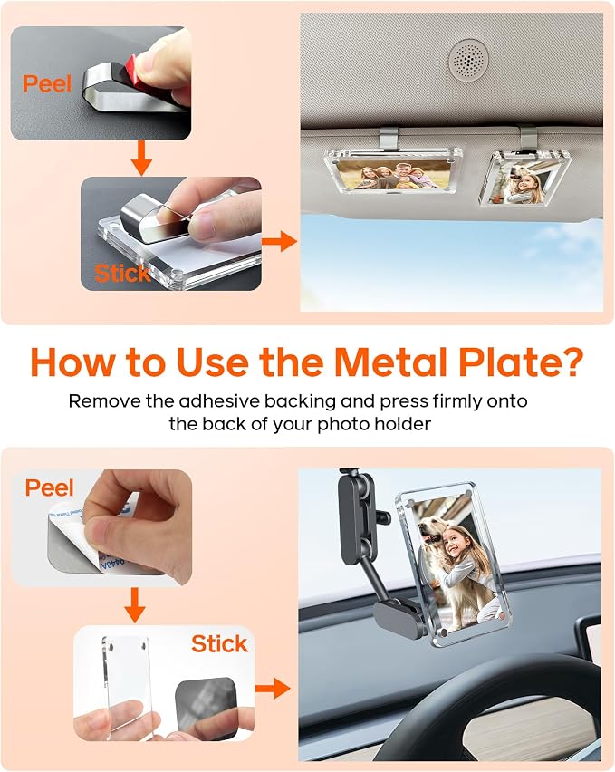 2Pcs Car Picture Holder for Visor Magnetic Picture Frame for 3 Inch Photos, Car Sun Visor Photo Holder with Strong Acrylic Magnet, Personalized Car Accessories with Clips for Easy Display. Gift For Valentine‘s Day - Image 8