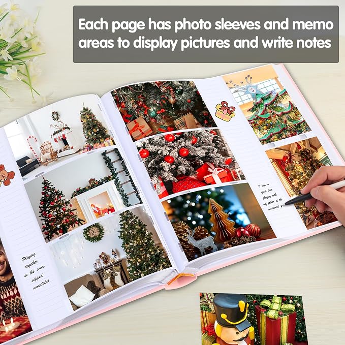 600 Pocket 4x6 Photo Album with Writing Space, Linen Cover, Pink | Large Capacity, 4x6 Album Book, with Memo for Family, Wedding Baby, Travel Memories Graduation Pictures - Image 4