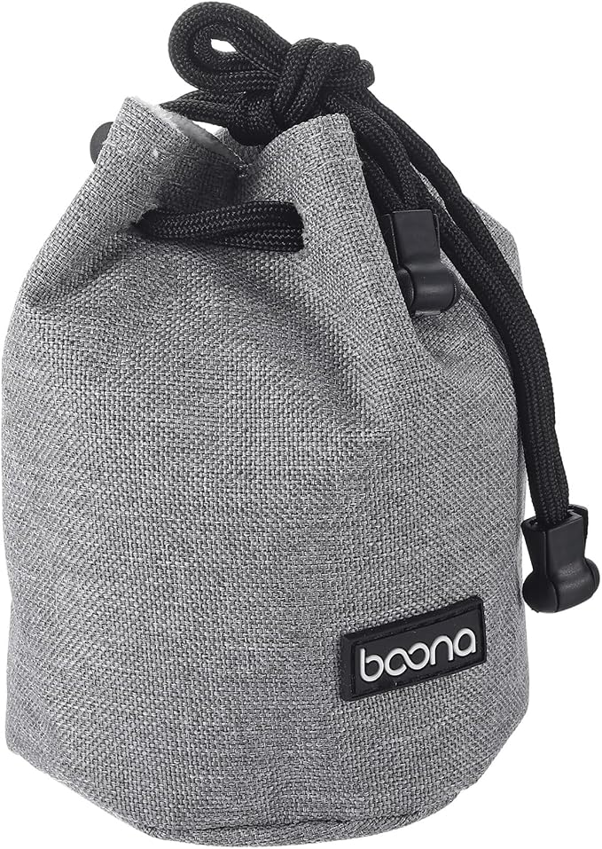 PATIKIL Soft Drawstring Lens Case, Lens Pouch Bag with Cotton Pad, Grey by PATIKIL
