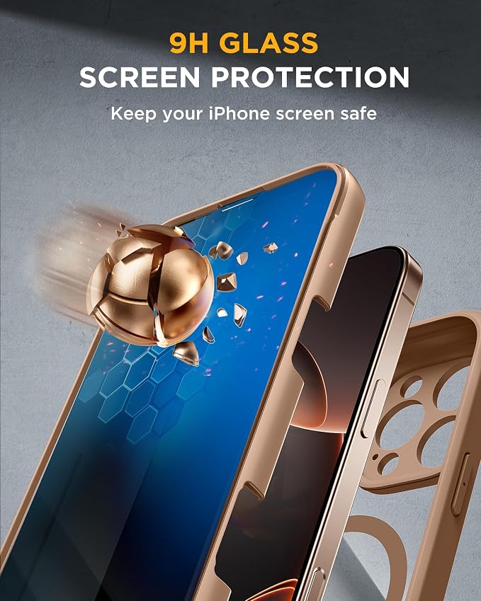 miracase Privacy for iPhone 16 Pro Max Case, 25° Anti-Spy, Desert Brown | Built-in Privacy Screen Protector, Compatible with MagSafe, Full Camera Protection, 360° Full Body Shockproof Phone Case 6.9" - Image 4