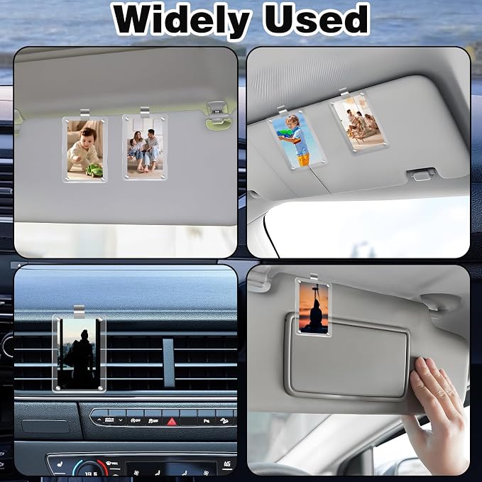 2Pcs Car Picture Holder, Acrylic Magnetic Personalized Photo Holder Car Accessories Car Photo Holder Car Visor Clip, Personalized Car Picture Frame, Suitable for Adding Family or Personal Photos - Image 7